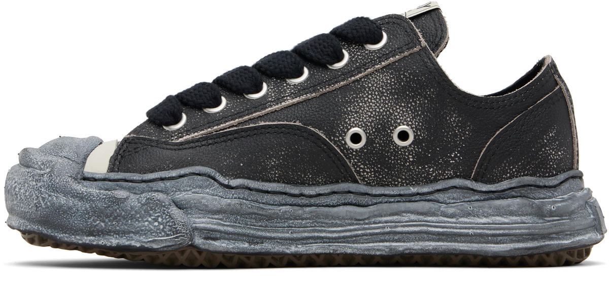Maison MIHARA YASUHIRO Black 'Hank' OG Sole Shrink Leather Low-Top Sneakers