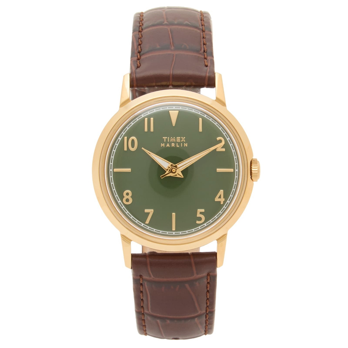 Timex Marlin 34mm 3-Hand Quartz Watch in Green/Brown 