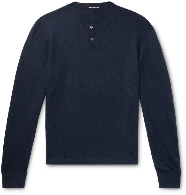 Photo: James Perse - Cashmere Henley Sweater - Blue
