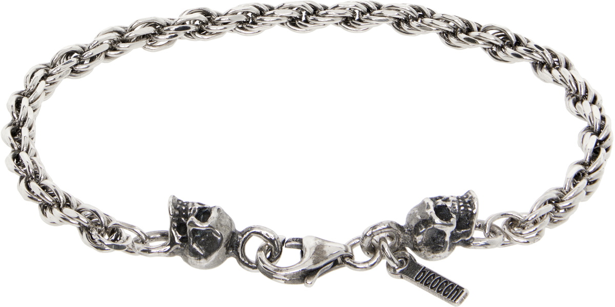 Emanuele Bicocchi SSENSE Exclusive Rope Chain Skulls Bracelet