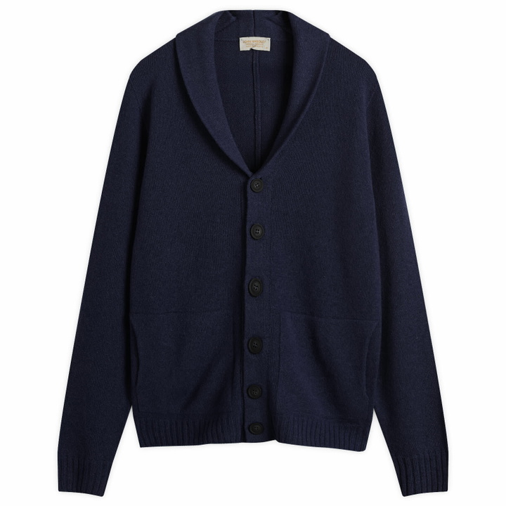 Photo: John Smedley Men's Rockford Cashmere Shawl Collar Cardigan in Midnight