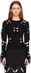 J.KIM Black Metallic Rings Long Sleeve T-Shirt