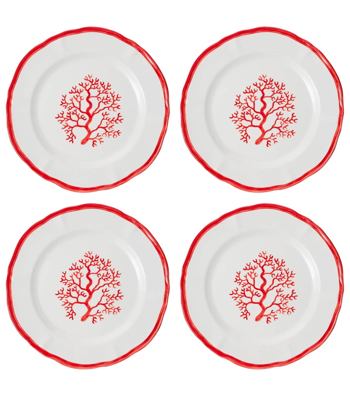 Photo: Les-Ottomans Coral set of 4 ceramic dinner plates