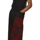Yohji Yamamoto Black and Red Print Trousers