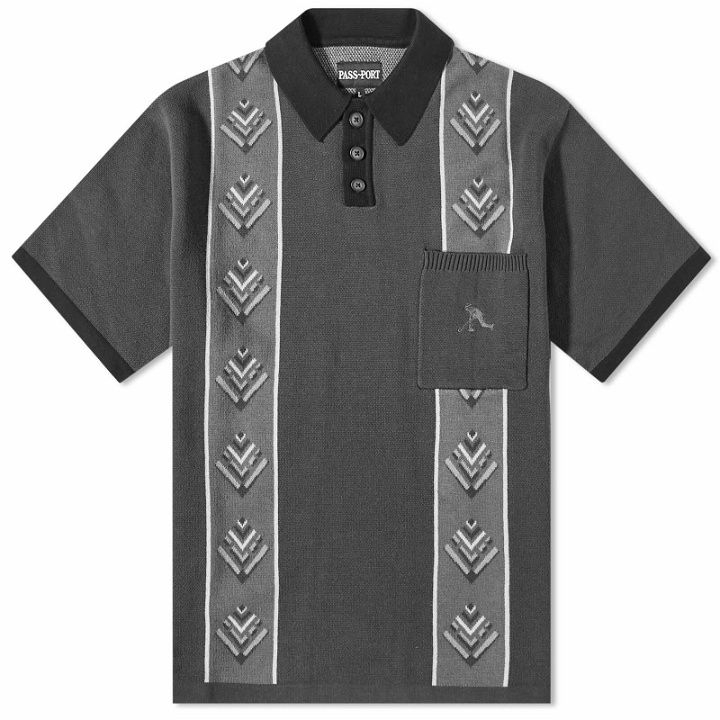Photo: Pass~Port Men's Haven Knitted Polo Shirt in Black