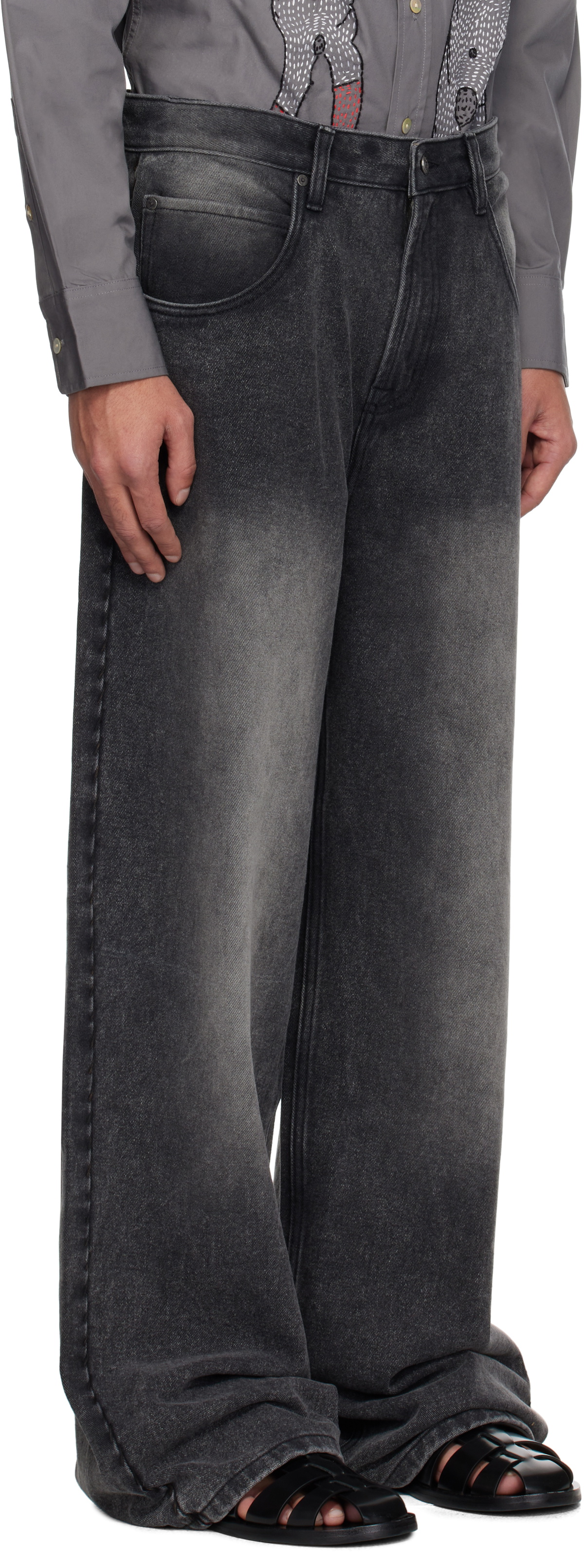 Glass Cypress Black Oversized Jeans