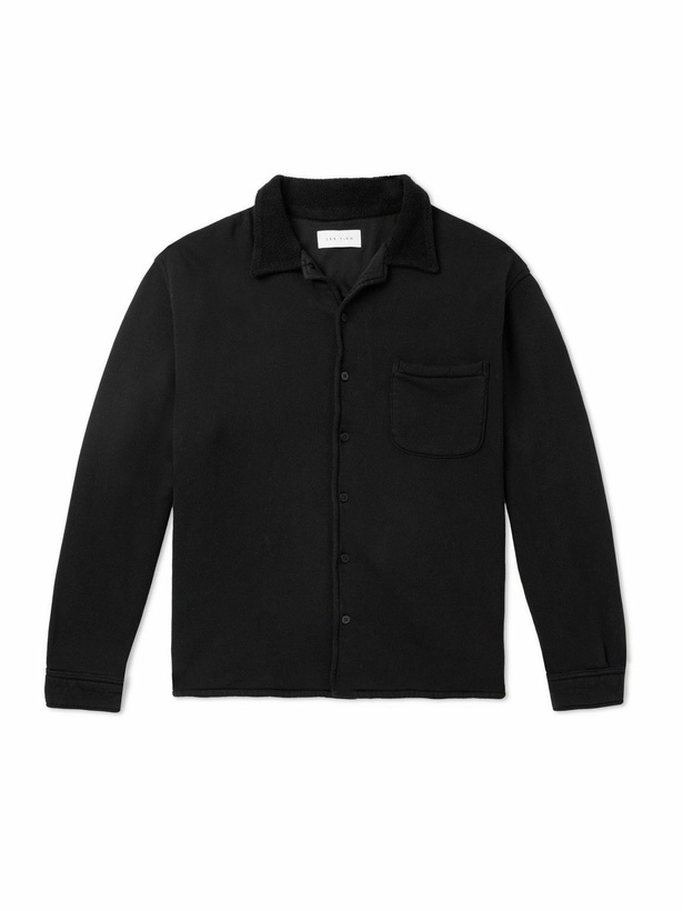 Photo: Les Tien - Camp-Collar Cotton-Fleece Overshirt - Black