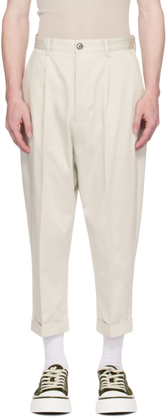 Photo: AMI Paris Off-White Carrot-Fit Trousers