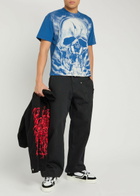 Warren Lotas Skull Executioner Puff Print Cotton T-shirt Blue