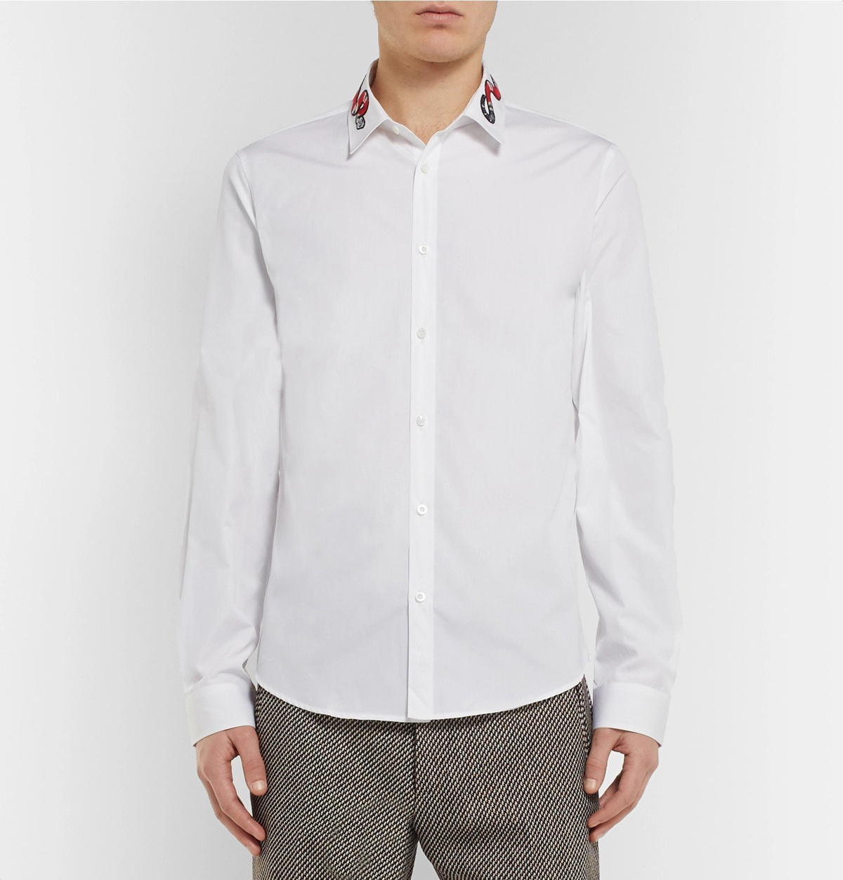 Gucci Appliquéd Cotton-poplin Shirt - White - IT36