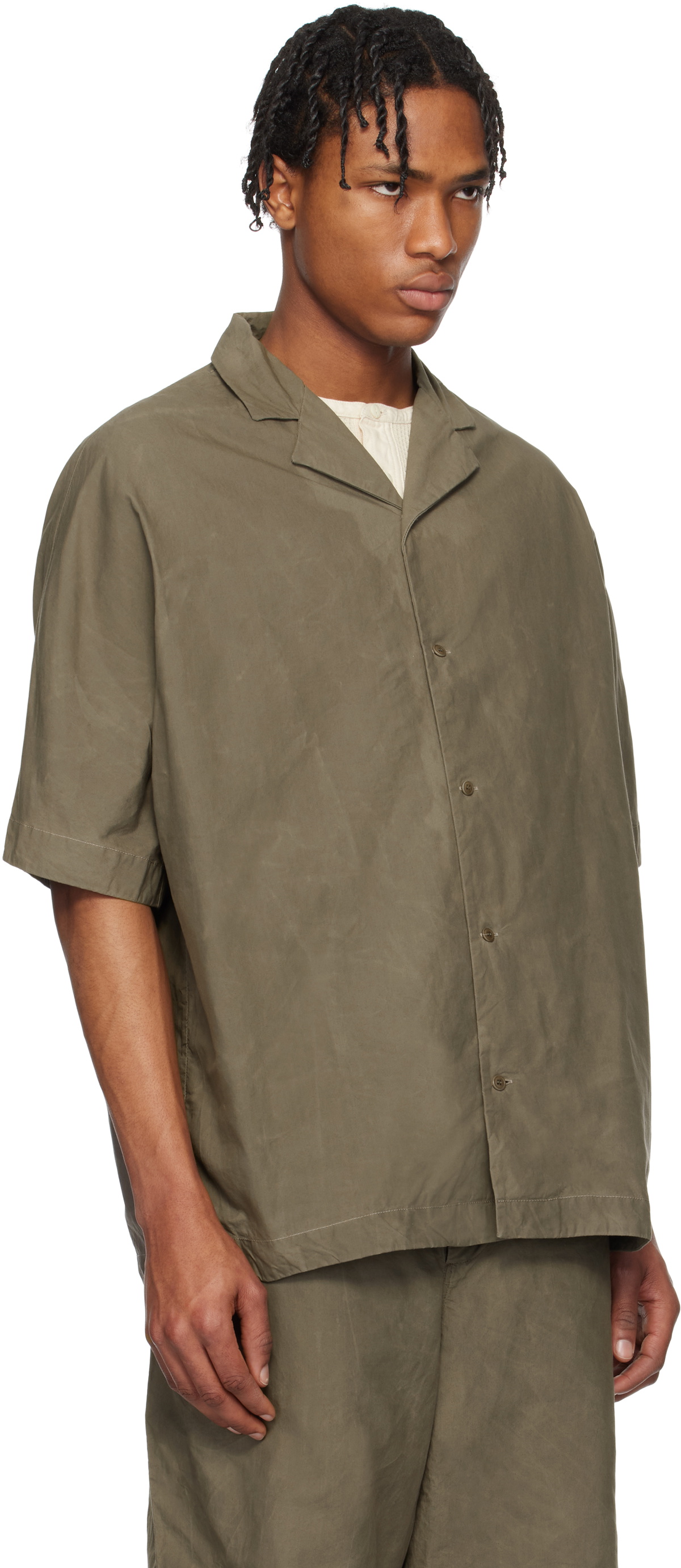CASEY CASEY Taupe Waga Bowling Shirt