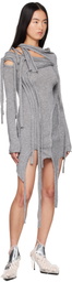 Ottolinger Gray Strappy Knit Minidress