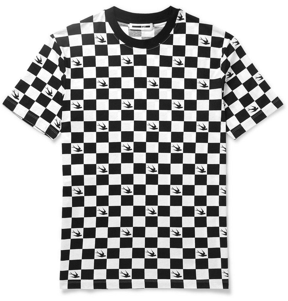 McQ Alexander McQueen - Checkerboard Cotton-Jersey T-Shirt