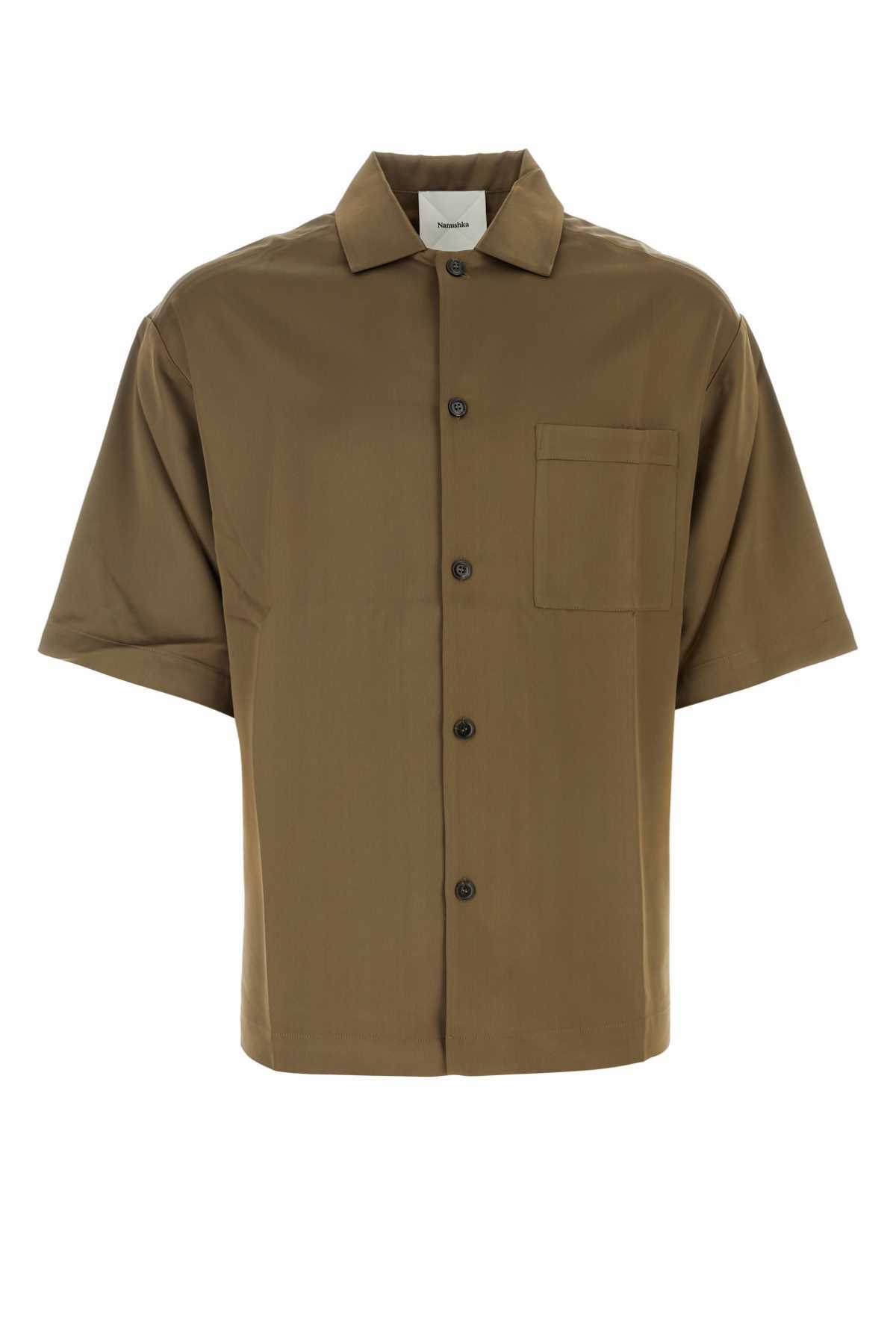 Nanushka Khaki Satin Shirt