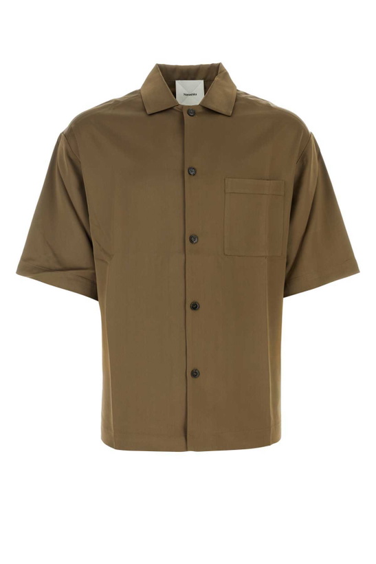 Photo: Nanushka Khaki Satin Shirt