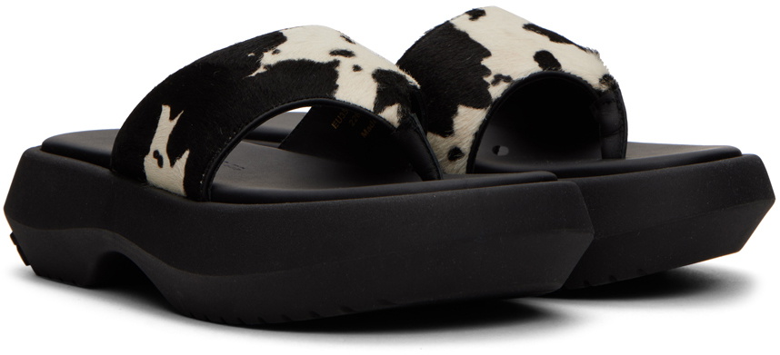 Acne Studios Black & White Printed Leather Sandals Acne Studios Acne Studios Black & White Printed Leather Sandals Acne Studios