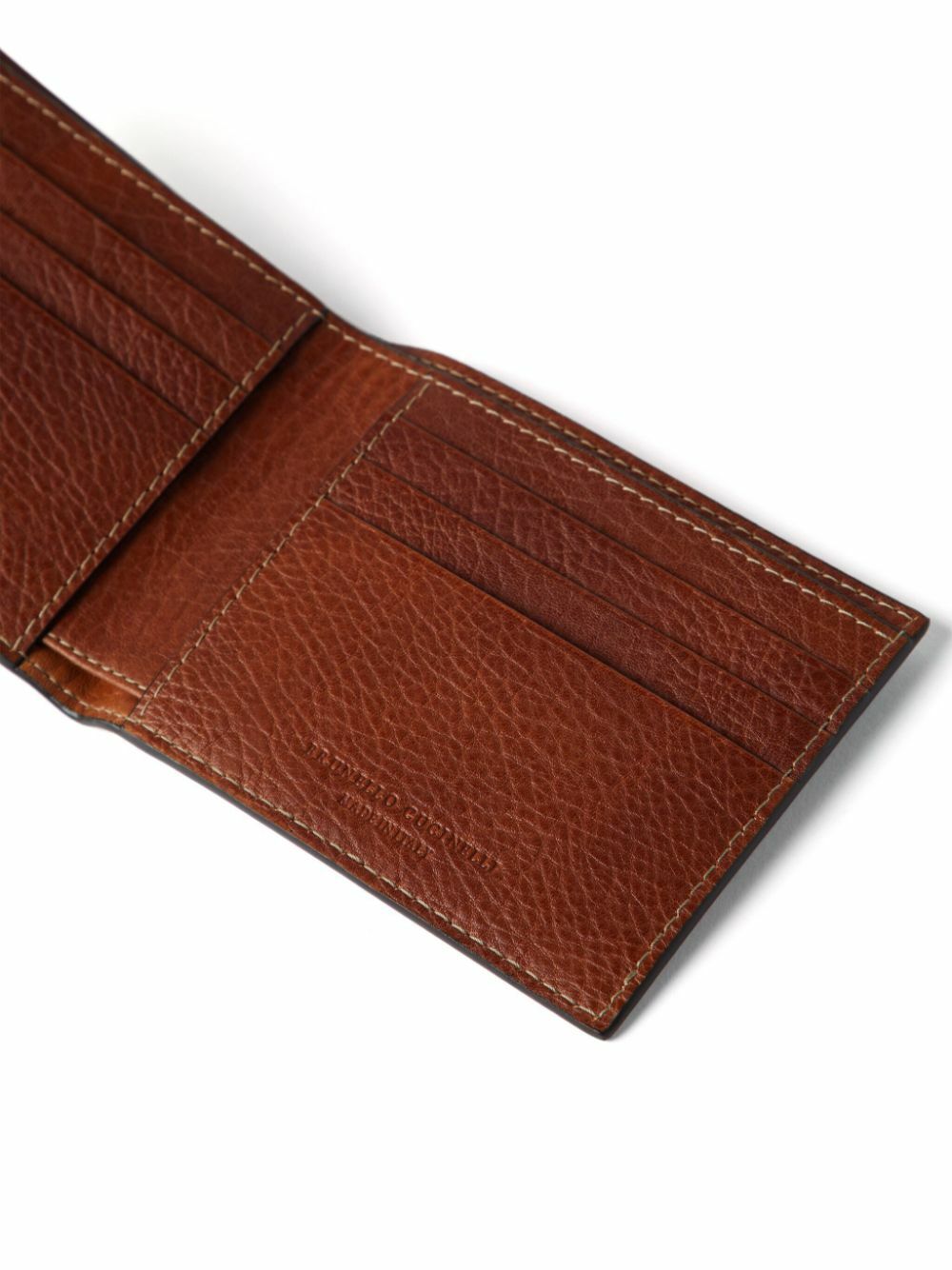 Brunello Cucinelli Brown Logo Leather Bifold Wallet Brunello Cucinelli