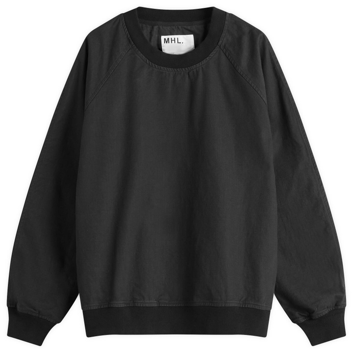 Photo: MHL by Margaret Howell Men's Woven Crew Sweatshirt in Indigo