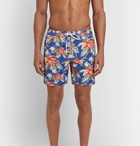 Hartford - Mid-Length Printed Swim Shorts - Blue