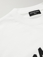 Balenciaga - Cities Oversized Logo-Print Cotton-Jersey T-shirt - White