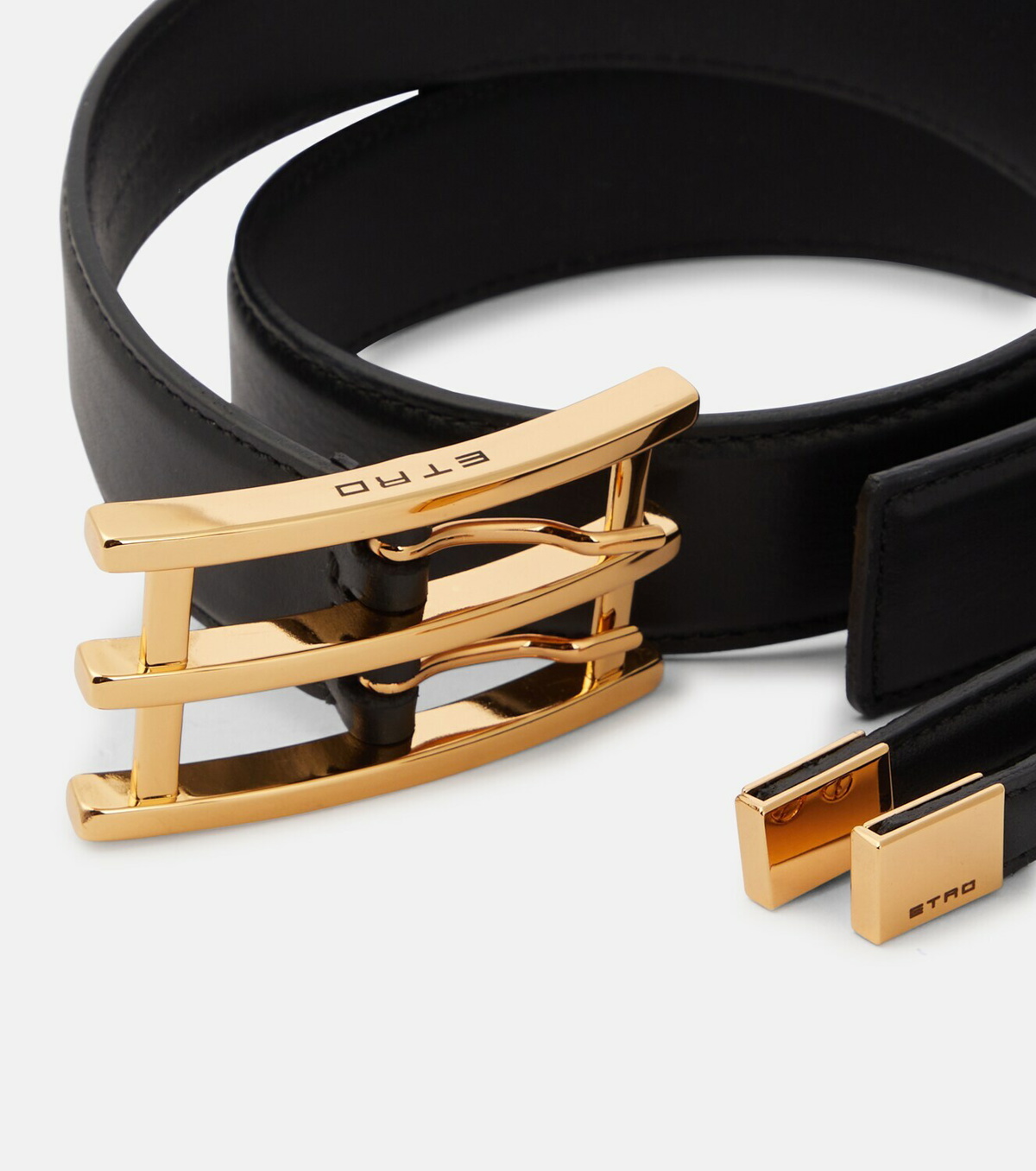 ETRO logo-buckle leather belt - Grey