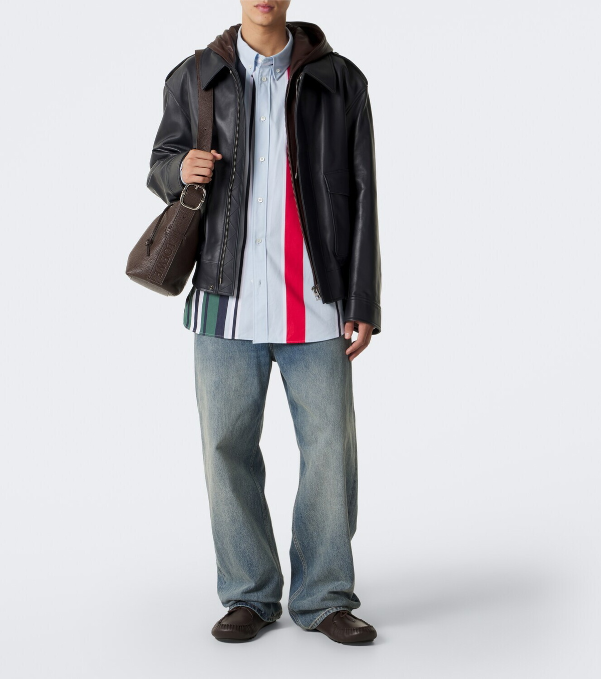 Loewe Hooded leather jacket