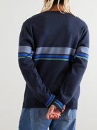 ICECREAM - Intarsia Cotton and Wool-Blend Sweater - Blue