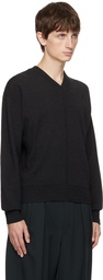 LEMAIRE Black V-Neck Sweater