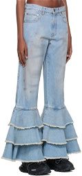 ERL Blue Tiered Jeans