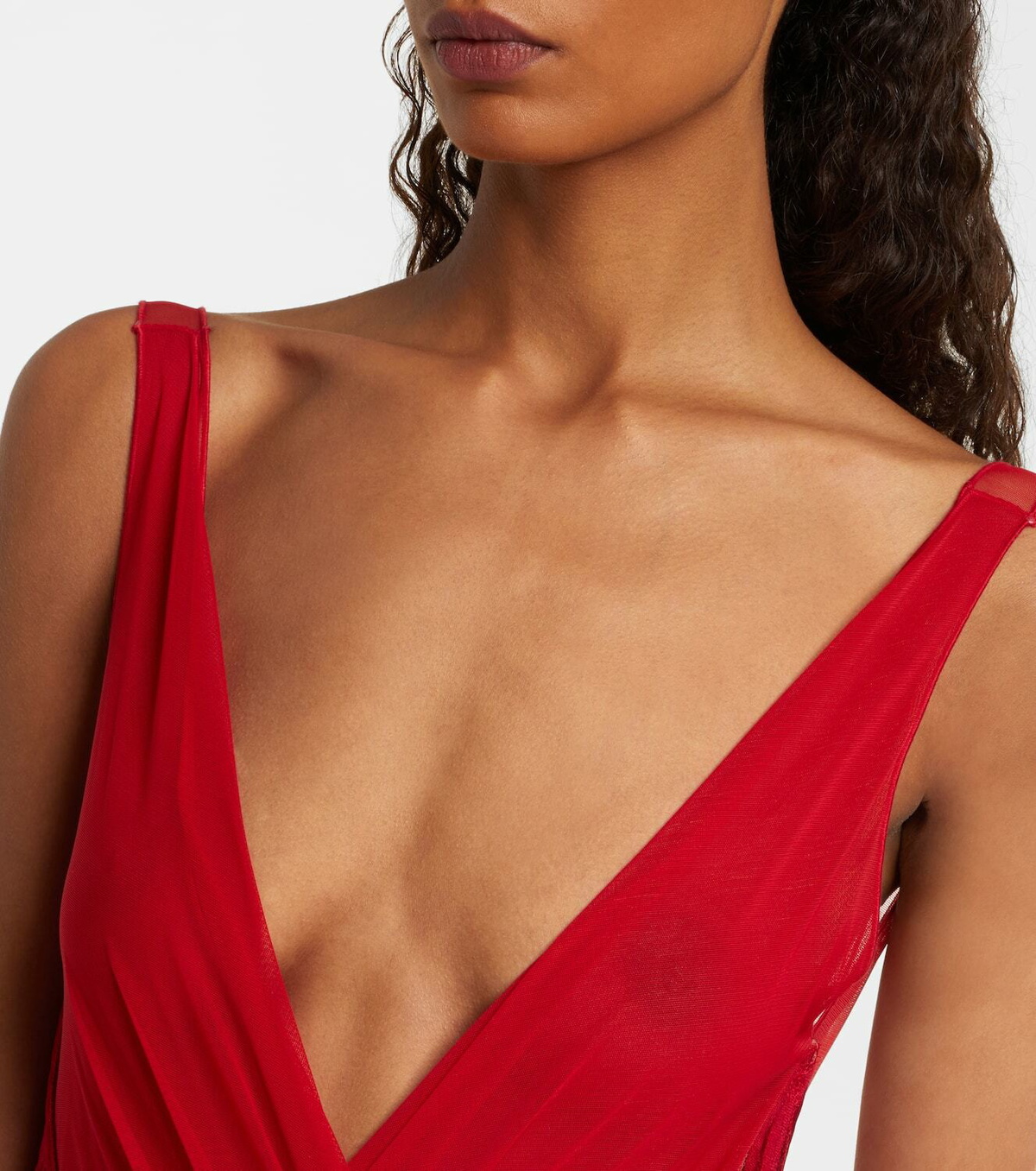 The Attico Soutache embroidered tulle cocktail dress