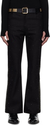 Ernest W. Baker Black Studded Five Pocket Flare Jeans