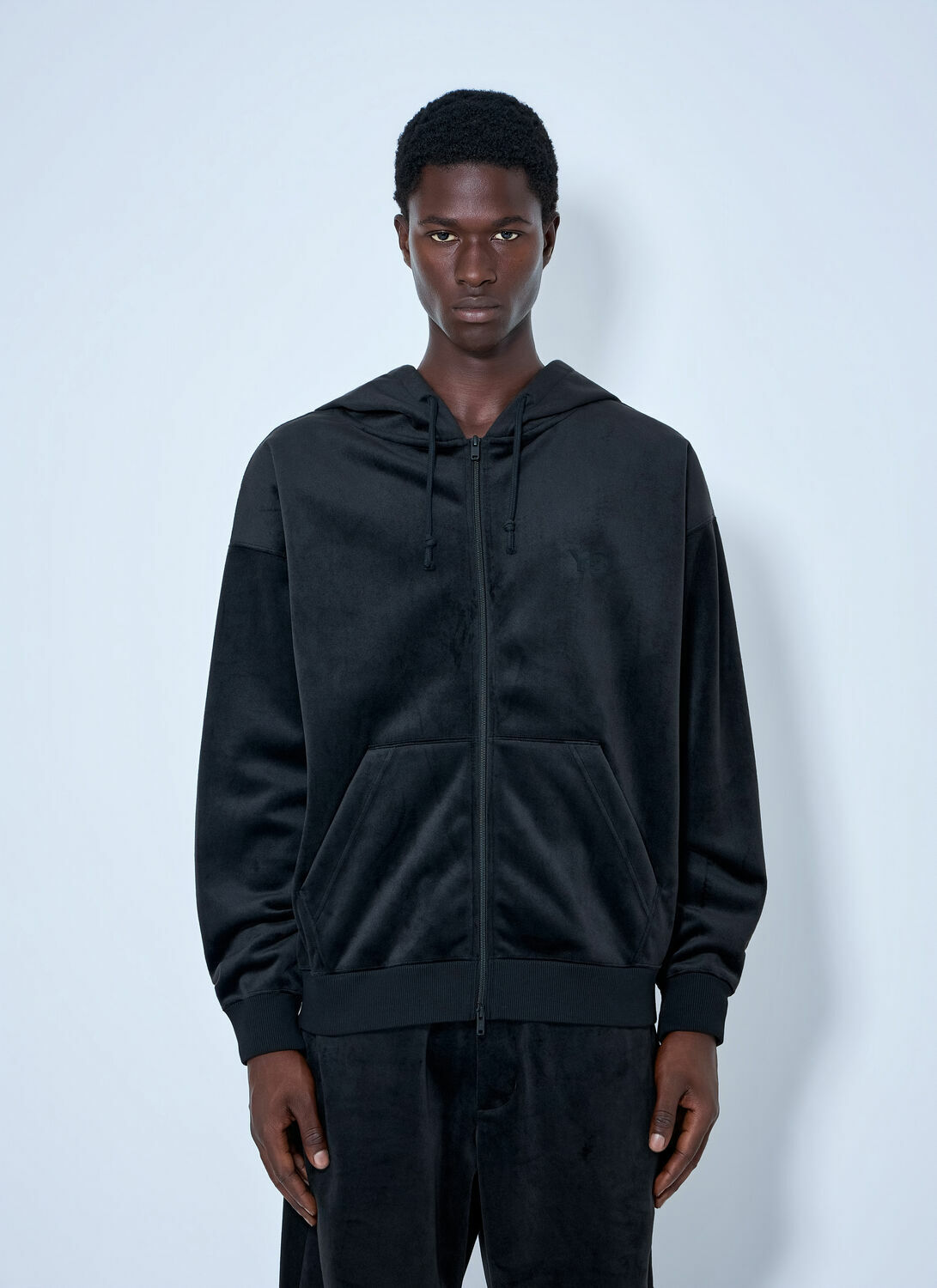 Y-3 Zip-Up Hoodie with Ribbed Trims