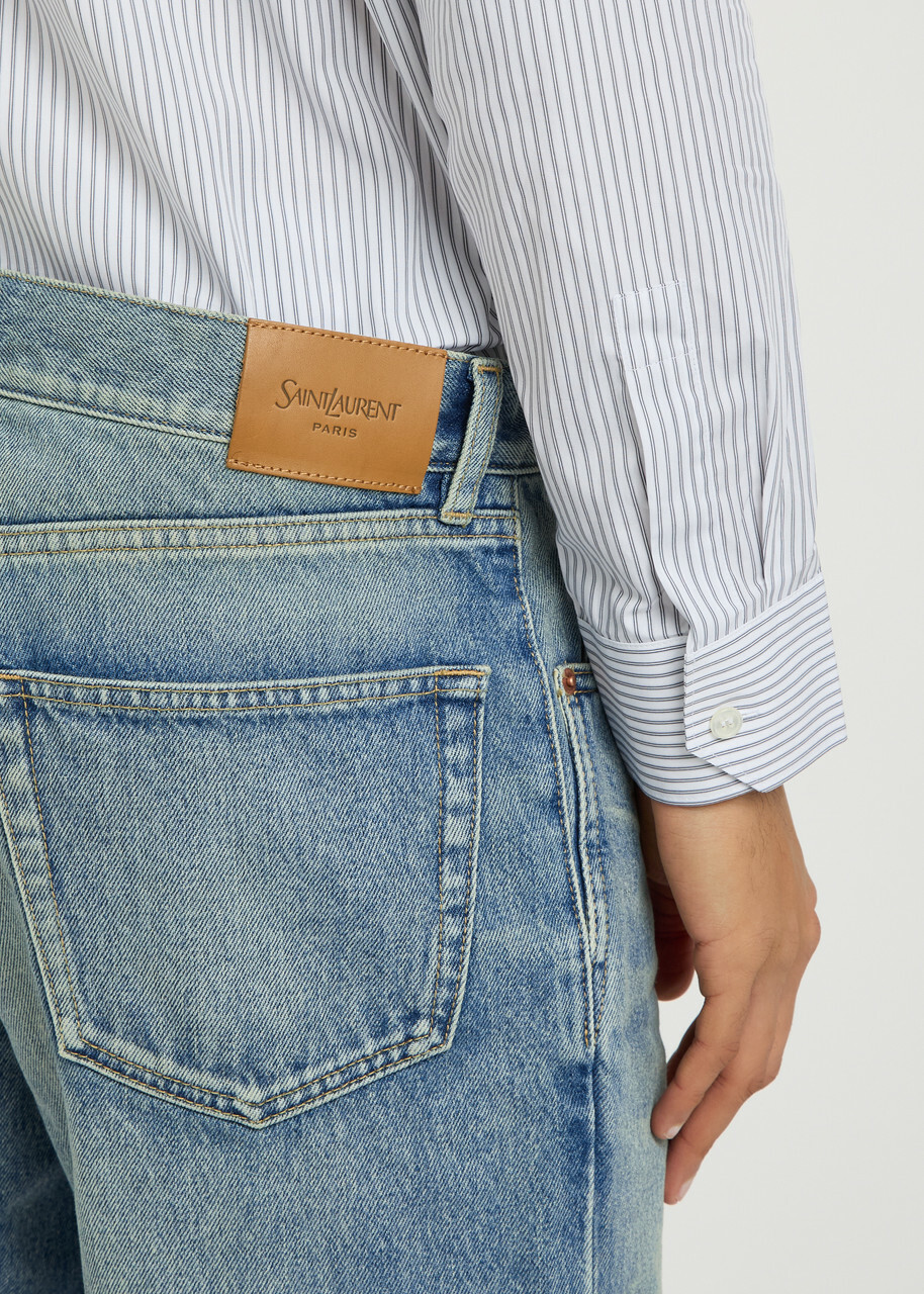 Saint Laurent Tapered-leg Denim Jeans Indigo