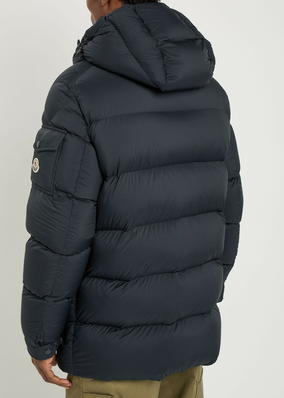 Moncler Bretagne Padded Hooded Shell Parka Jacket Navy