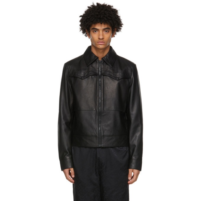 Photo: Versace Jeans Couture Black Lambskin Western Jacket