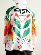 Casablanca - Casa Moto Convertible-Collar Printed Silk-Twill Shirt - White