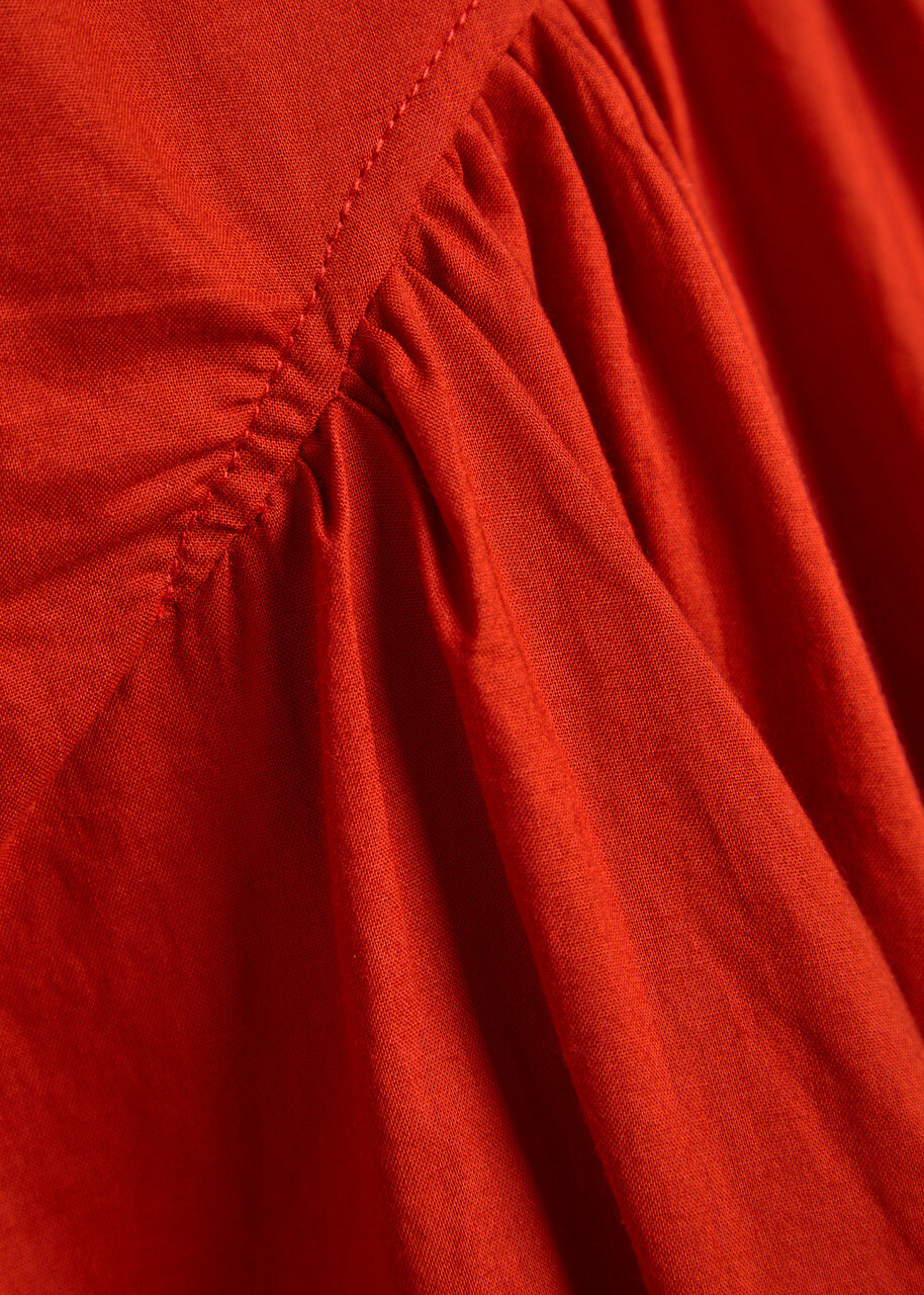 Faithfull The Brand Olas Cotton Midi Dress Red