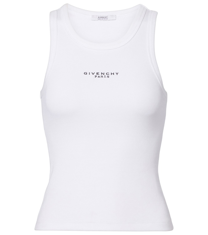 Photo: Givenchy Logo ribbed-knit cotton jersey tank top