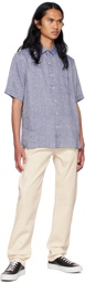 Sunspel Blue Spread Collar Shirt