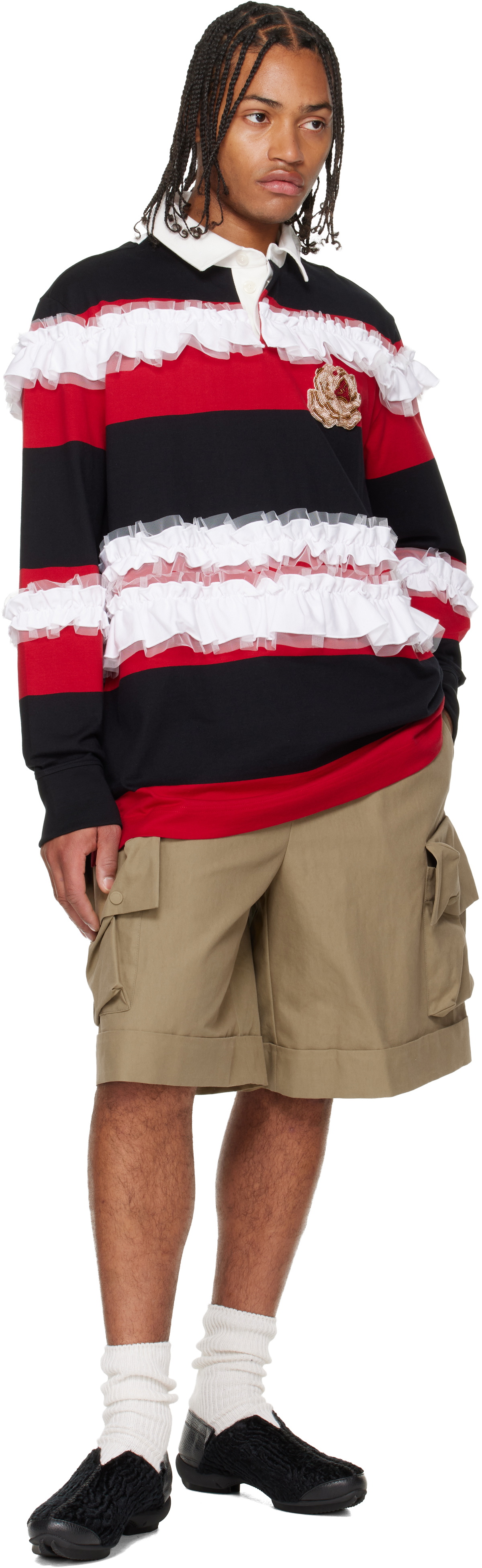 Simone Rocha Khaki Multi Pocket Drawstring Cargo Shorts
