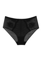 Simone PÉRÈLE Intrigue High-waist Embroidered Tulle Briefs Black