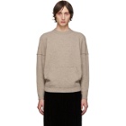 Giorgio Armani Tan Cashmere and Silk Kangaroo Pocket Sweater