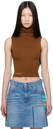 Marni Brown Turtleneck Tank Top