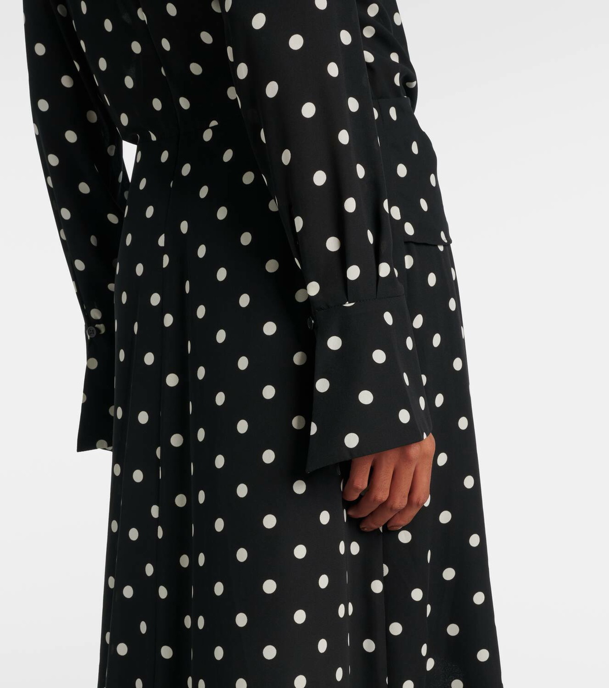 Nina Ricci Polka-dot gathered midi dress