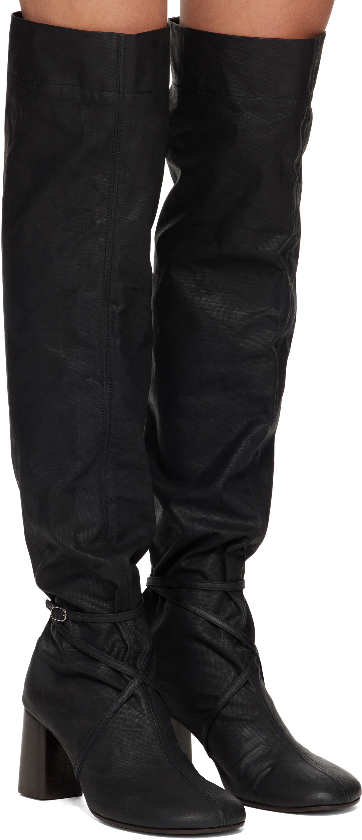 LEMAIRE Black Knotted Anatomic 80 Boots