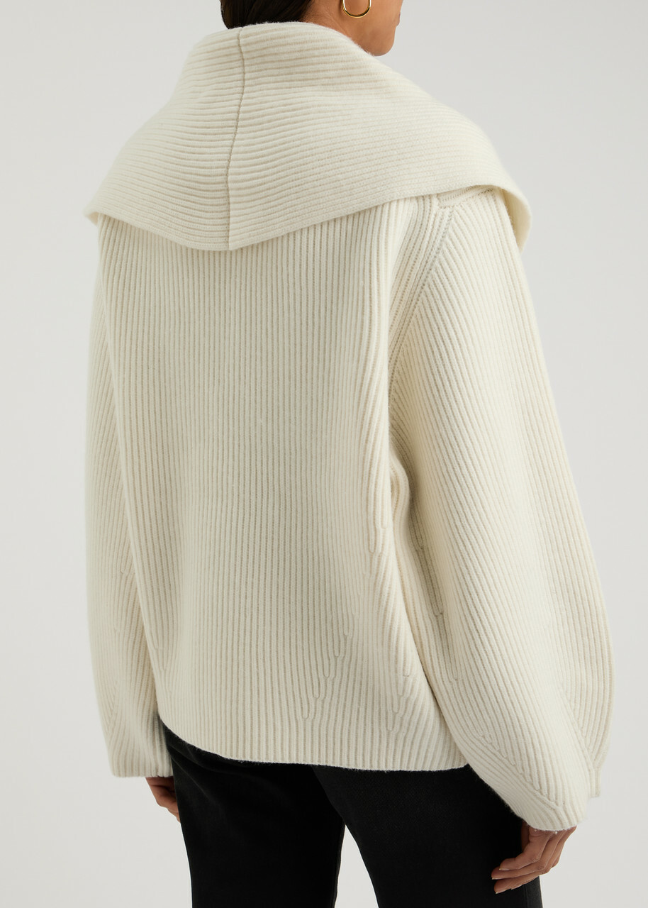 Toteme Double-breasted Wool-blend Cardigan Cream
