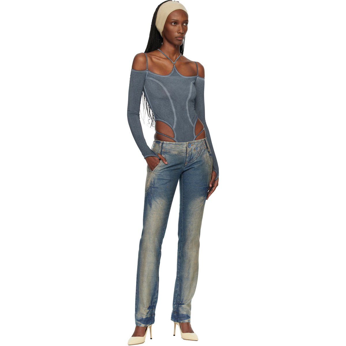 Miss Sixty Gray KNWLS Edition T-shirt Bodysuit