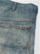 SAINT Mxxxxxx - Straight-Leg Distressed Embroidered Jeans - Blue