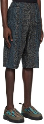 South2 West8 Blue Graphic Shorts