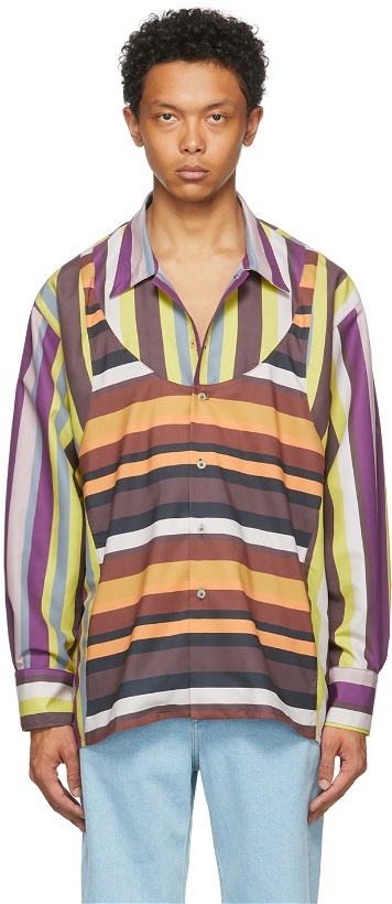 Photo: Phlemuns Multicolor Striped Slip Up Shirt